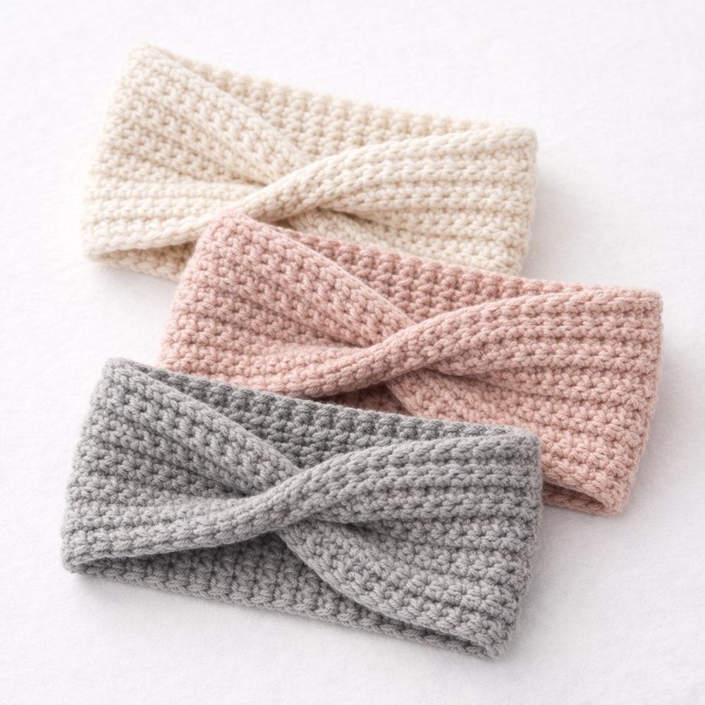 Cozy crochet handmade headbands